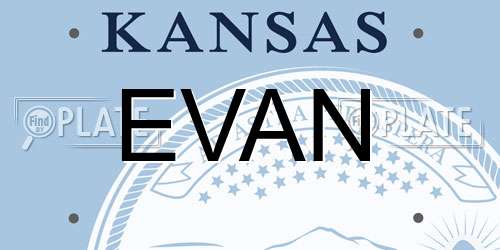 EVAN Kansas License Plate