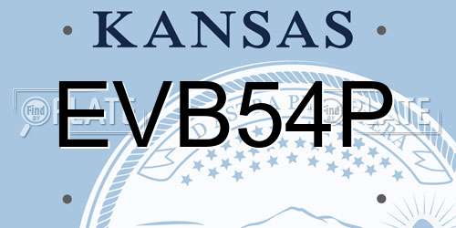 EVB54P Kansas License Plate