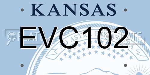 EVC102 Kansas License Plate