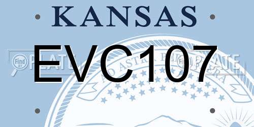EVC107 Kansas License Plate