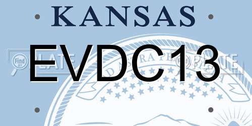 EVDC13 Kansas License Plate