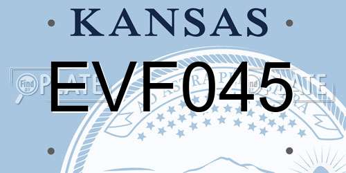 EVF045 Kansas License Plate