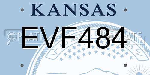 EVF484 Kansas License Plate
