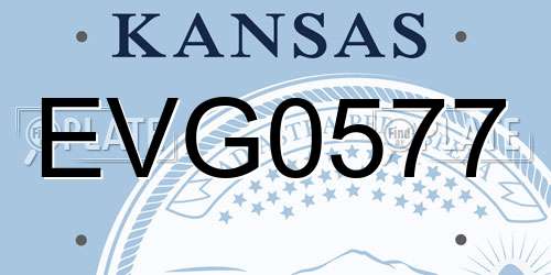 EVG0577 Kansas License Plate