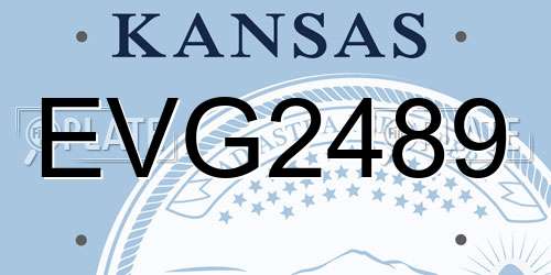 EVG2489 Kansas License Plate