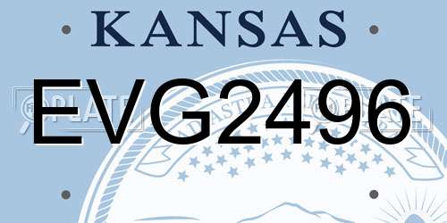 EVG2496 Kansas License Plate