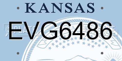 EVG6486 Kansas License Plate
