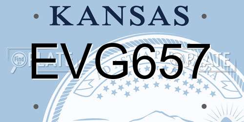 EVG657 Kansas License Plate