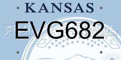 EVG682 Kansas License Plate