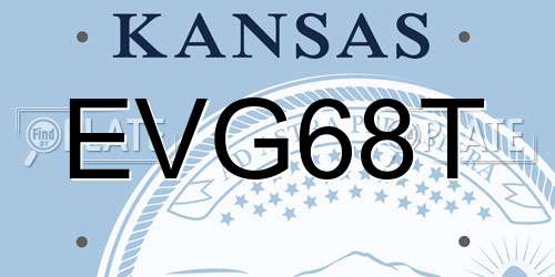 EVG68T Kansas License Plate