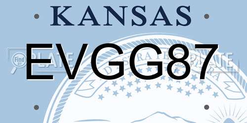 EVGG87 Kansas License Plate