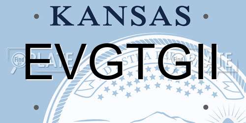 EVGTGII Kansas License Plate