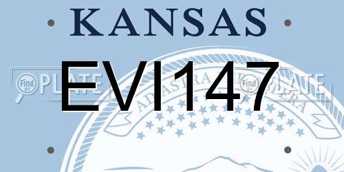 EVI147 Kansas License Plate