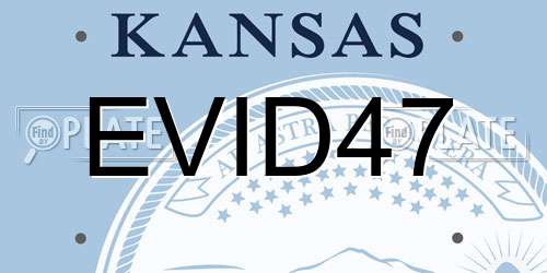 EVID47 Kansas License Plate