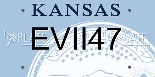 EVII47 Kansas License Plate