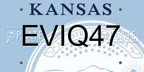EVIQ47 Kansas License Plate