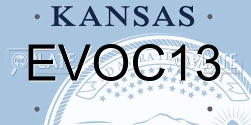 EVOC13 Kansas License Plate