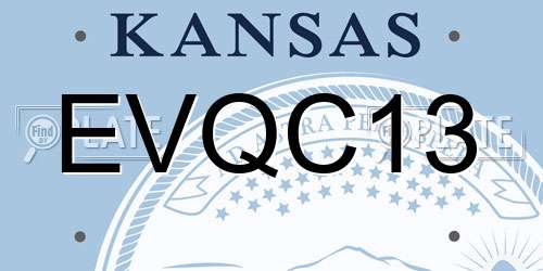 EVQC13 Kansas License Plate