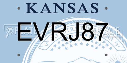 EVRJ87 Kansas License Plate