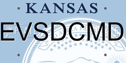 EVSDCMD Kansas License Plate