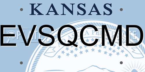 EVSQCMD Kansas License Plate