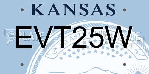 EVT25W Kansas License Plate