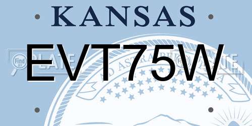 EVT75W Kansas License Plate
