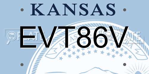 EVT86V Kansas License Plate