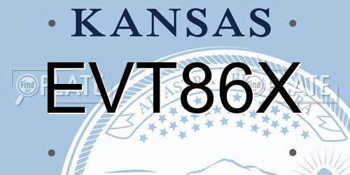 EVT86X Kansas License Plate