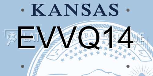 EVVQ14 Kansas License Plate