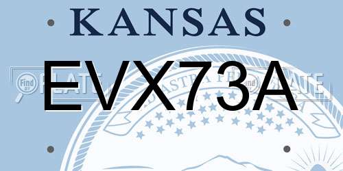 EVX73A Kansas License Plate