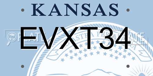 EVXT34 Kansas License Plate