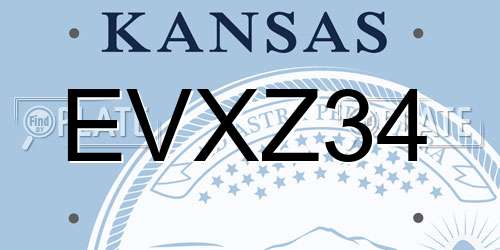 EVXZ34 Kansas License Plate