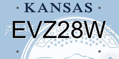 EVZ28W Kansas License Plate