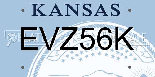 EVZ56K Kansas License Plate