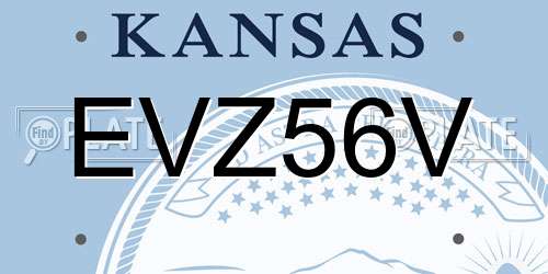 EVZ56V Kansas License Plate