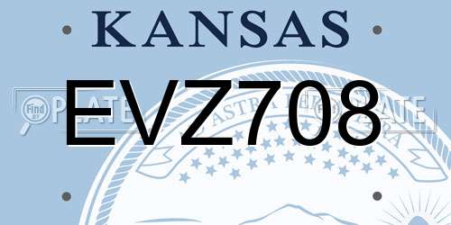 EVZ708 Kansas License Plate