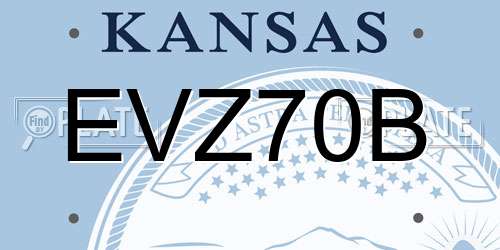 EVZ70B Kansas License Plate