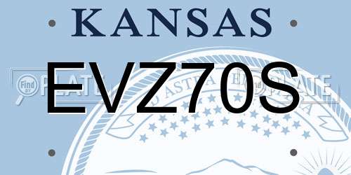 EVZ70S Kansas License Plate