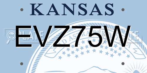 EVZ75W Kansas License Plate