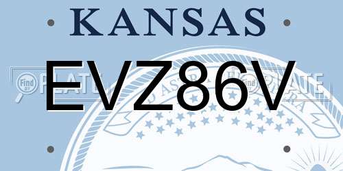 EVZ86V Kansas License Plate