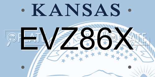 EVZ86X Kansas License Plate