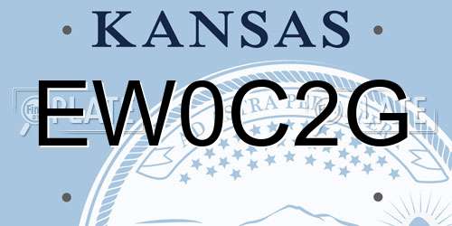 EW0C2G Kansas License Plate