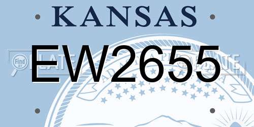 EW2655 Kansas License Plate