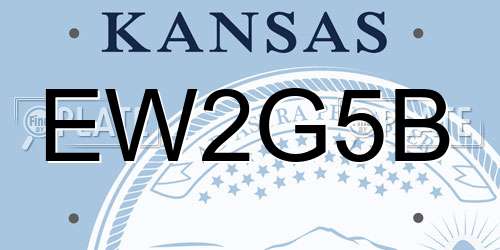 EW2G5B Kansas License Plate
