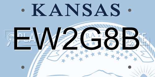 EW2G8B Kansas License Plate