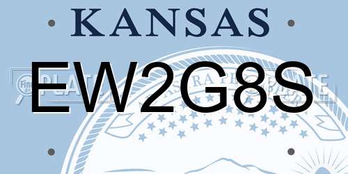 EW2G8S Kansas License Plate