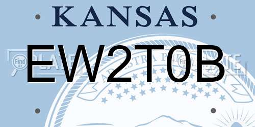 EW2T0B Kansas License Plate