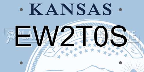 EW2T0S Kansas License Plate