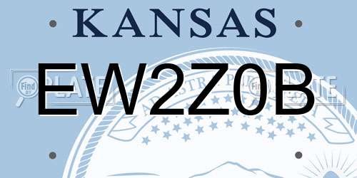 EW2Z0B Kansas License Plate